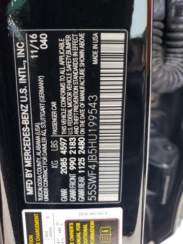 2017 Mercedes-Benz C 300 VIN: 55SWF4JB5HU199543 Lot: 55758224