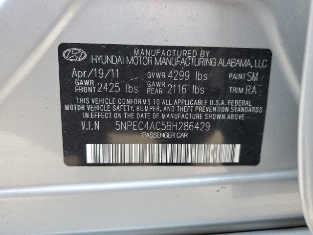 2011 Hyundai Sonata Se VIN: 5NPEC4AC5BH286429 Lot: 56459294