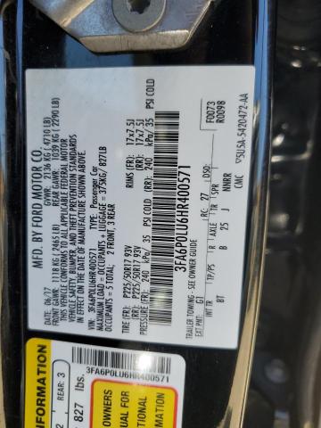 VIN 3FA6P0LU6HR400571 2017 Ford Fusion, Se Hybrid no.12