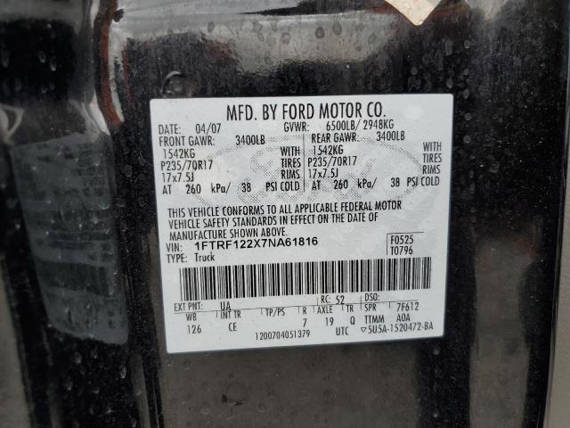 2007 Ford F150 VIN: 1FTRF122X7NA61816 Lot: 52957714