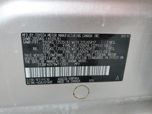 2011 Toyota Rav4 VIN: 2T3BF4DV7BW113561 Lot: 54061374