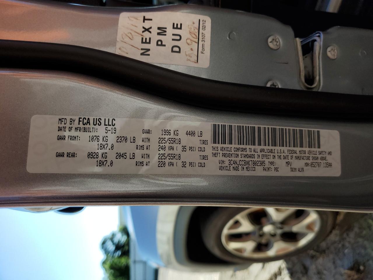 3C4NJCCBXKT802305 2019 Jeep Compass Limited