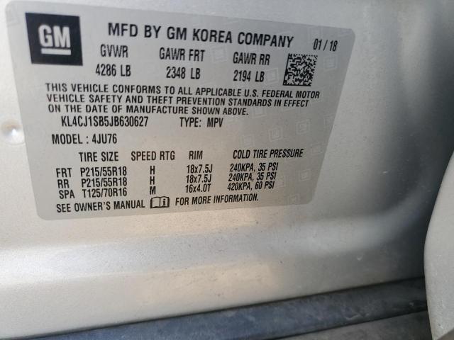 2018 Buick Encore Sport Touring VIN: KL4CJ1SB5JB630627 Lot: 53227014