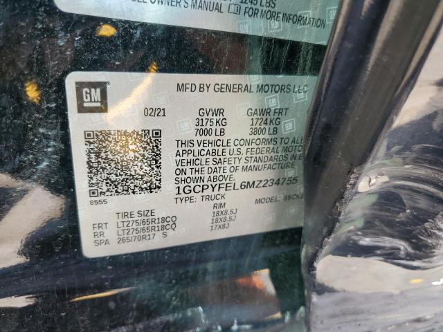 2021 CHEVROLET SILVERADO - 1GCPYFEL6MZ234755
