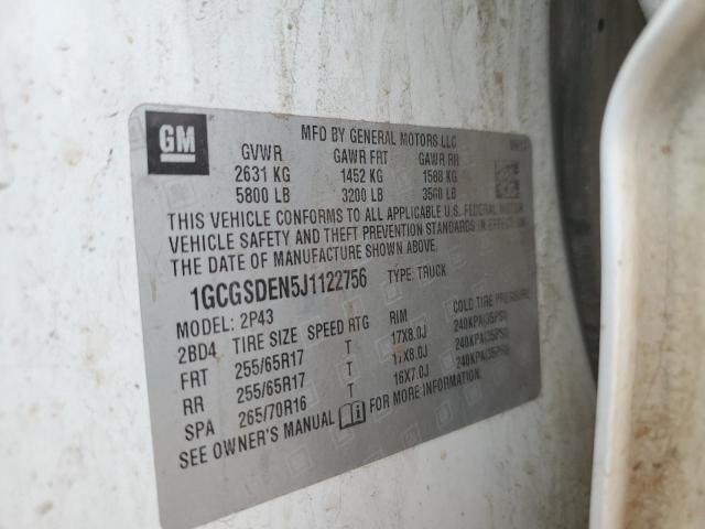 2018 Chevrolet Colorado Z71 VIN: 1GCGSDEN5J1122756 Lot: 53583774