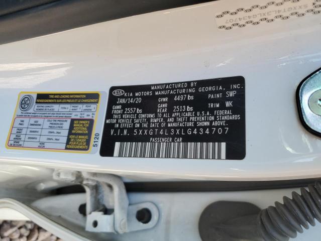 2020 Kia Optima Lx VIN: 5XXGT4L3XLG434707 Lot: 54613004