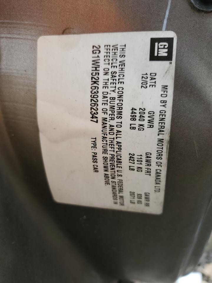 2G1WH52K639262347 2003 Chevrolet Impala Ls