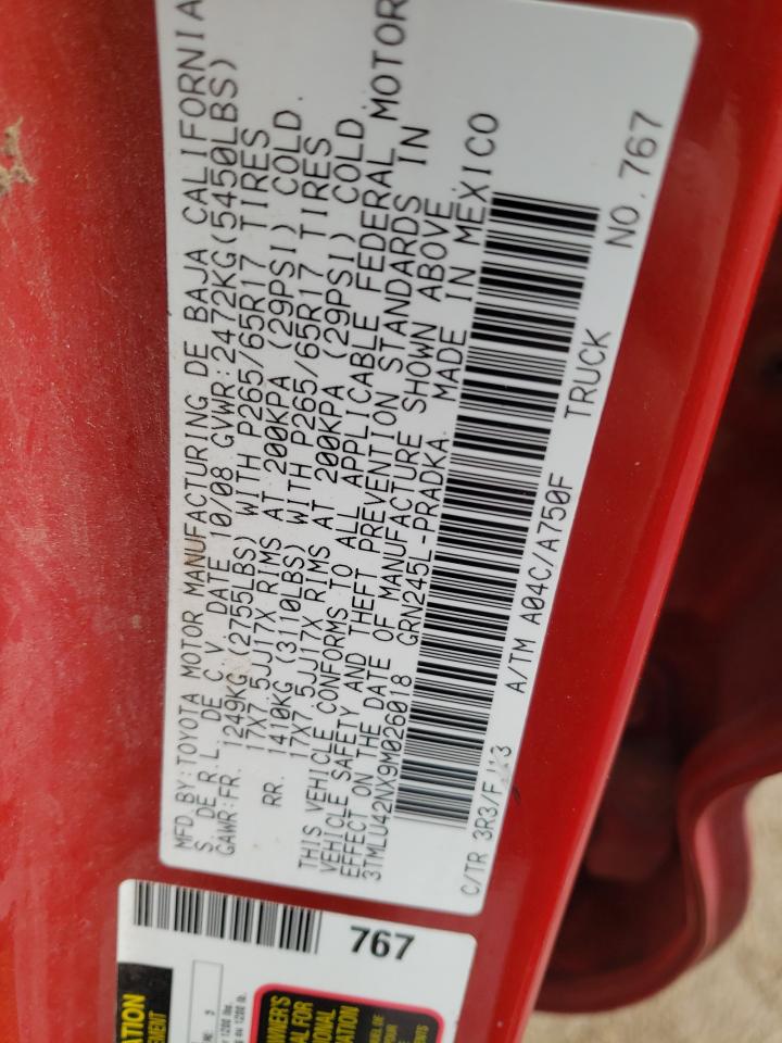 3TMLU42NX9M026018 2009 Toyota Tacoma Double Cab