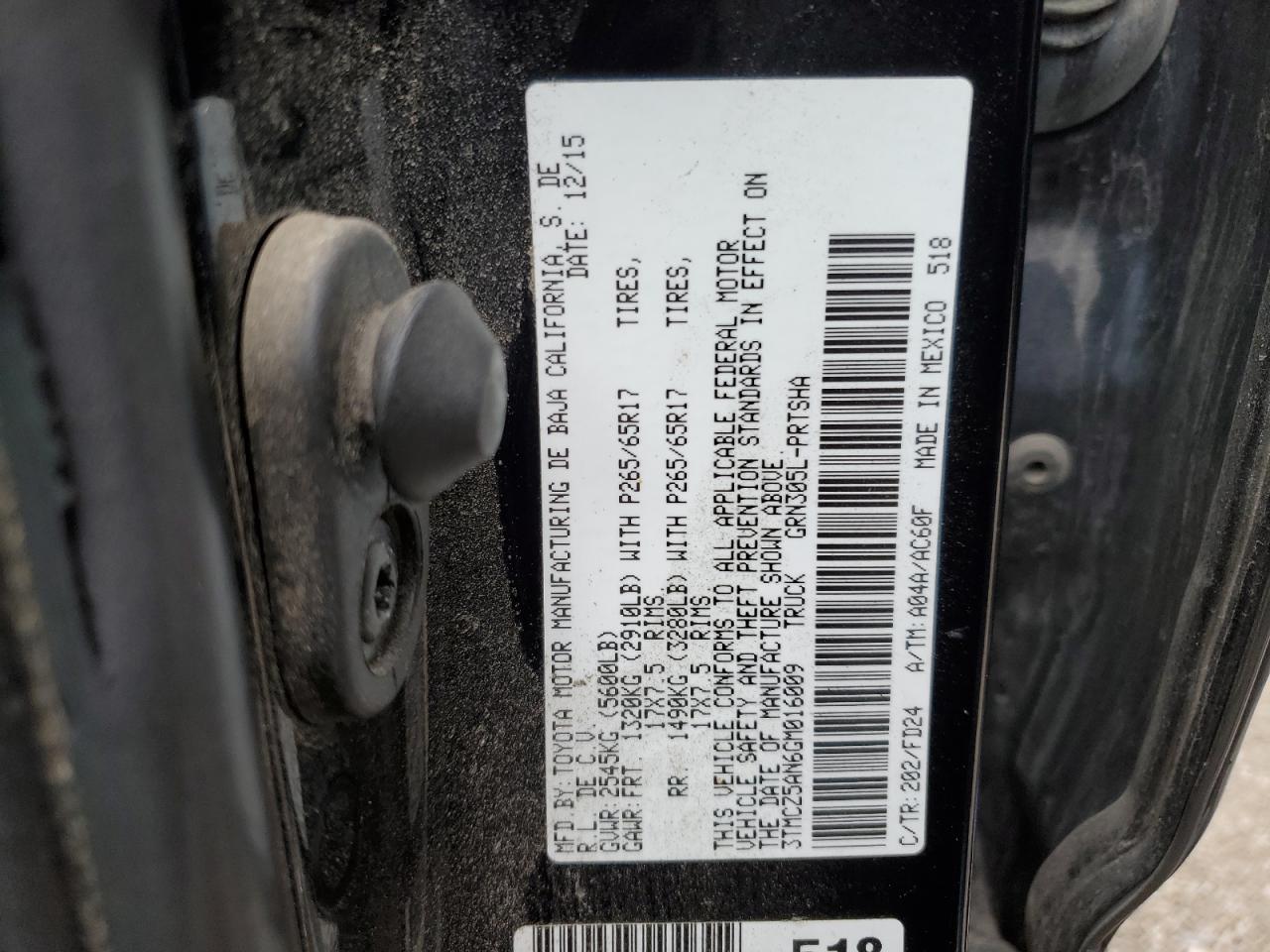 3TMCZ5AN6GM016009 2016 Toyota Tacoma Double Cab