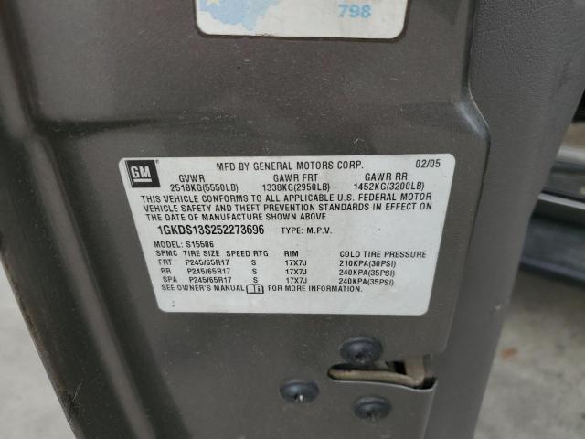 2005 GMC Envoy VIN: 1GKDS13S252273696 Lot: 53201184