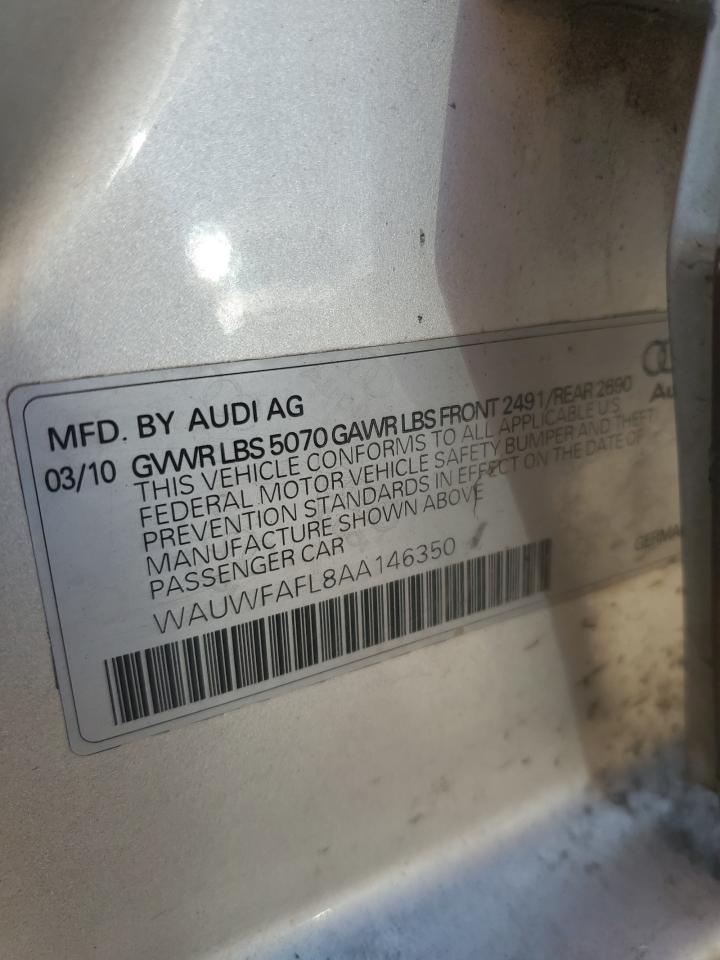 WAUWFAFL8AA146350 2010 Audi A4 Premium Plus