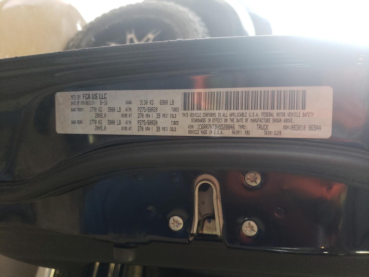 1C6RR7NT9HS528846 2017 Ram 1500 Laramie