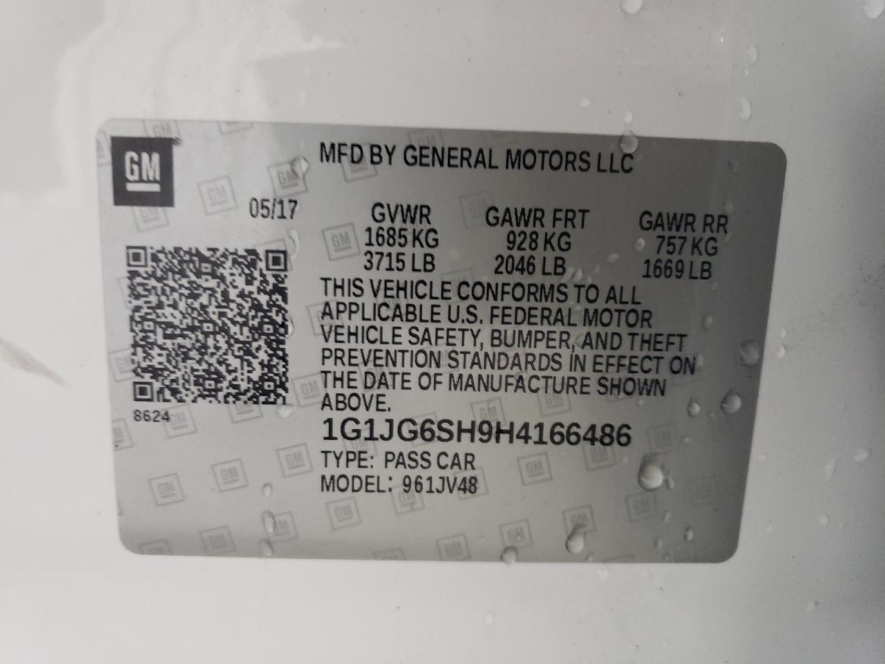 1G1JG6SH9H4166486 2017 Chevrolet Sonic