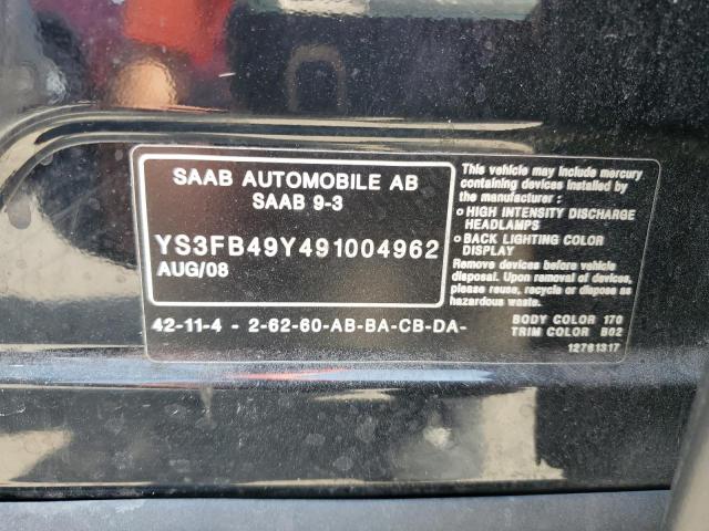 2009 Saab 9-3 2.0T VIN: YS3FB49Y491004962 Lot: 55077054