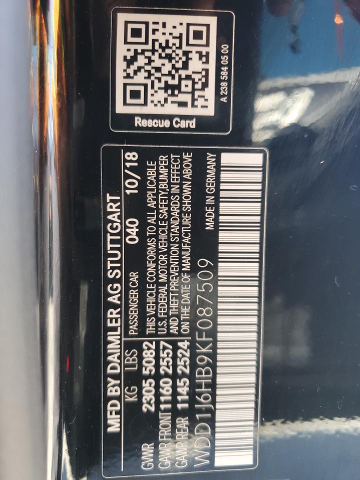 WDD1J6HB9KF087509 2019 Mercedes-Benz E 450