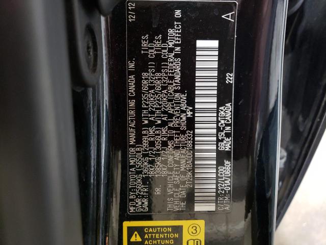 2013 Lexus Rx 350 Base VIN: 2T2BK1BA0DC188332 Lot: 55889634