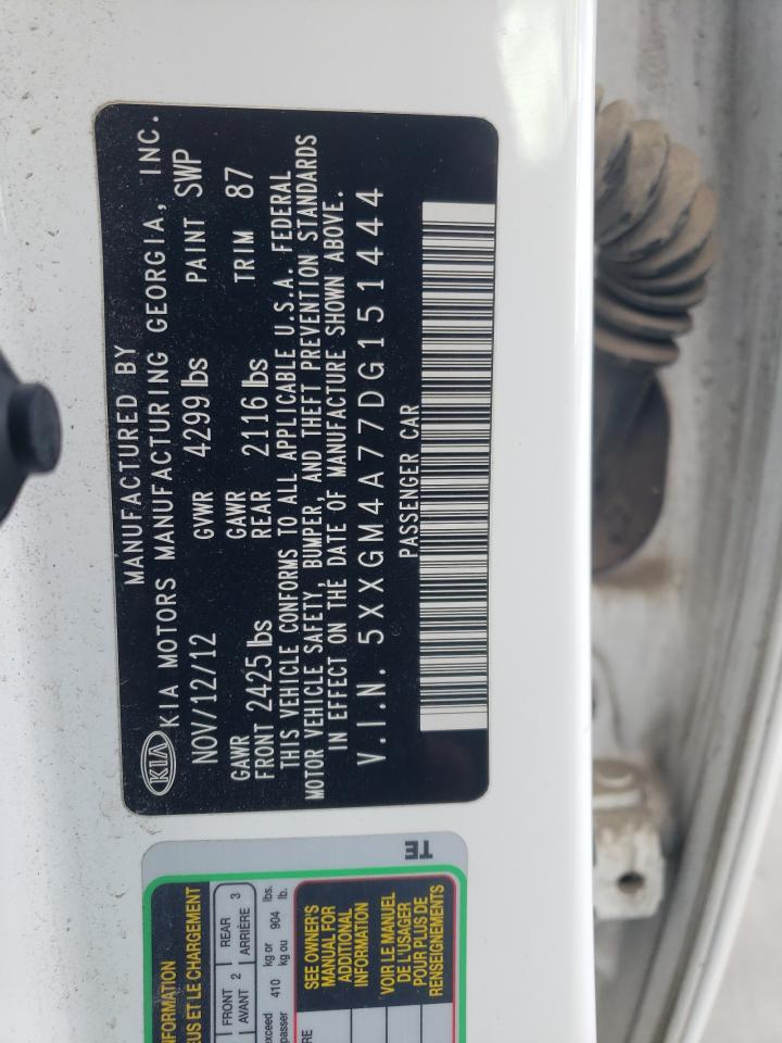 5XXGM4A77DG151444 2013 Kia Optima Lx