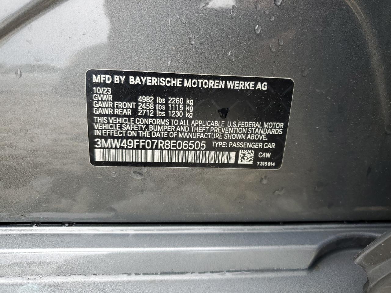 3MW49FF07R8E06505 2024 BMW M340Xi