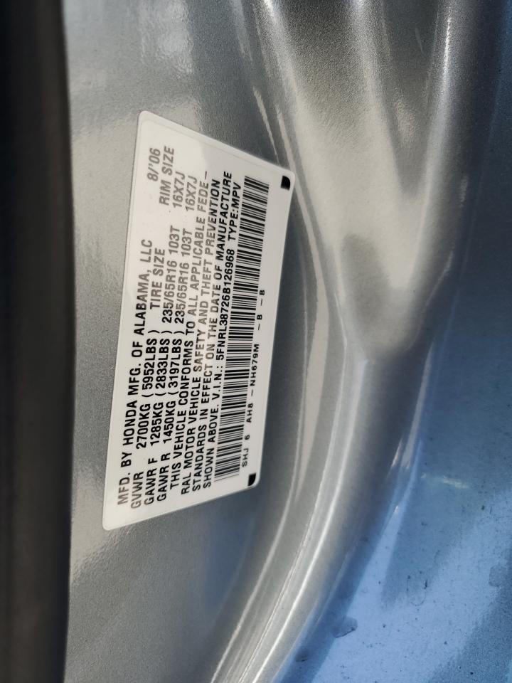 5FNRL38726B126968 2006 Honda Odyssey Exl