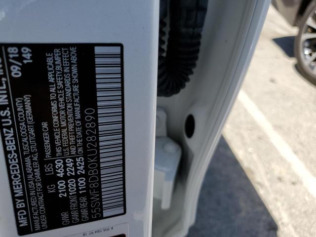 2019 Mercedes-Benz C 300 VIN: 55SWF8DB0KU282890 Lot: 56685164