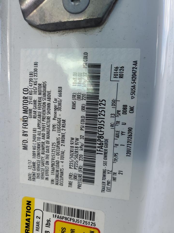 1FA6P8CF9J5125125 2018 Ford Mustang Gt