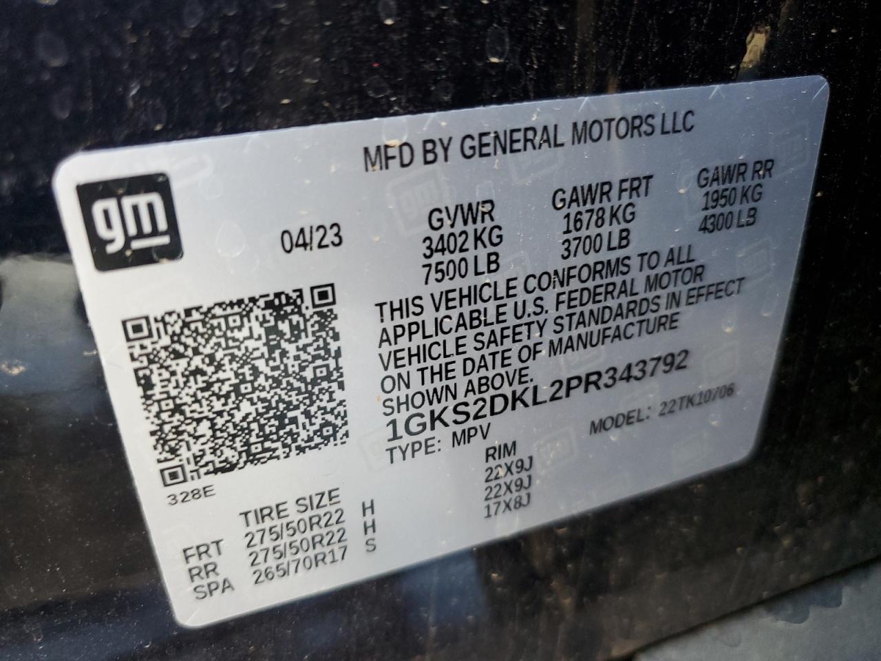 1GKS2DKL2PR343792 2023 GMC Yukon Denali