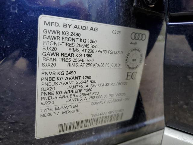 2023 Audi Q5 Sportback Premium 45 VIN: WA14AAFY5P2127823 Lot: 52159404