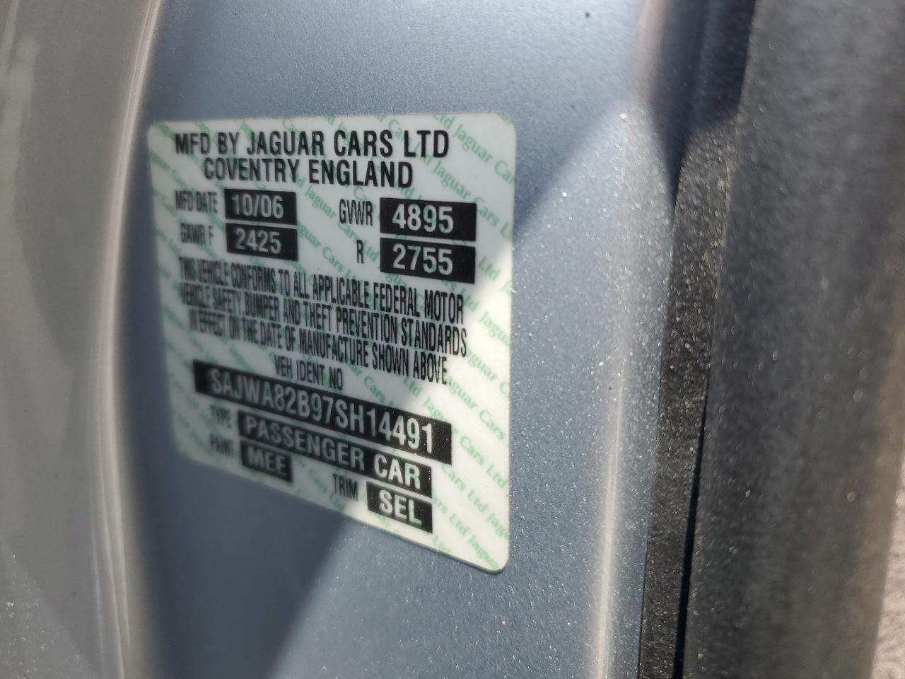 SAJWA82B97SH14491 2007 Jaguar Vandenplas