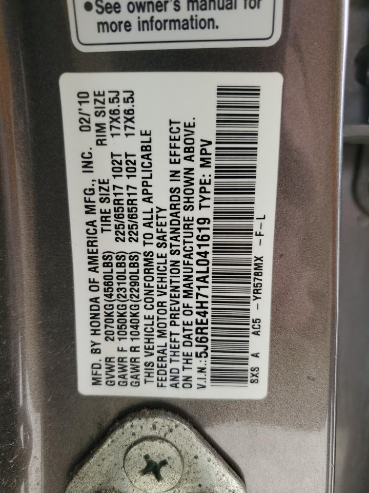 5J6RE4H71AL041619 2010 Honda Cr-V Exl