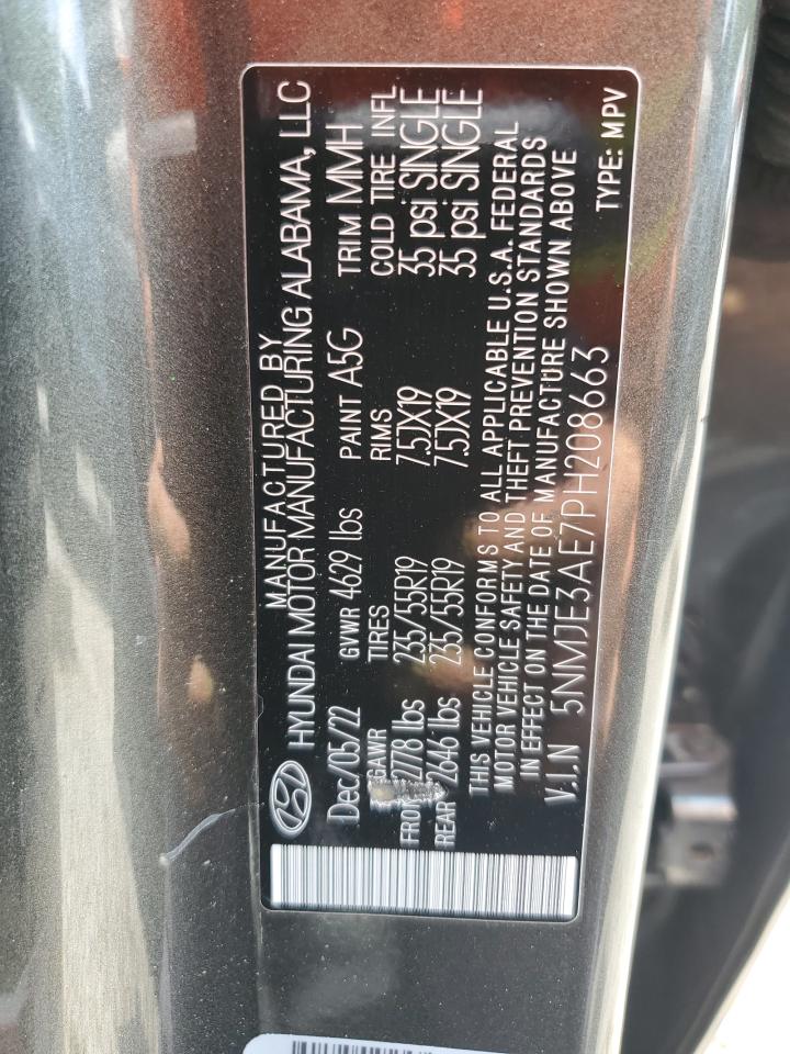 5NMJE3AE7PH208663 2023 Hyundai Tucson Limited