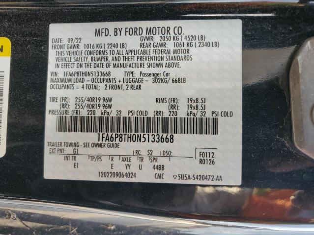 2022 Ford Mustang VIN: 1FA6P8TH0N5133668 Lot: 54022794