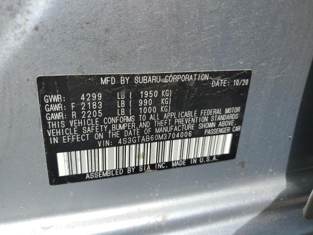 2021 Subaru Impreza VIN: 4S3GTAB60M3704006 Lot: 56803484