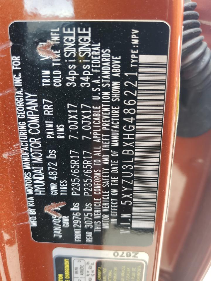 5XYZU3LBXHG486221 2017 Hyundai Santa Fe Sport