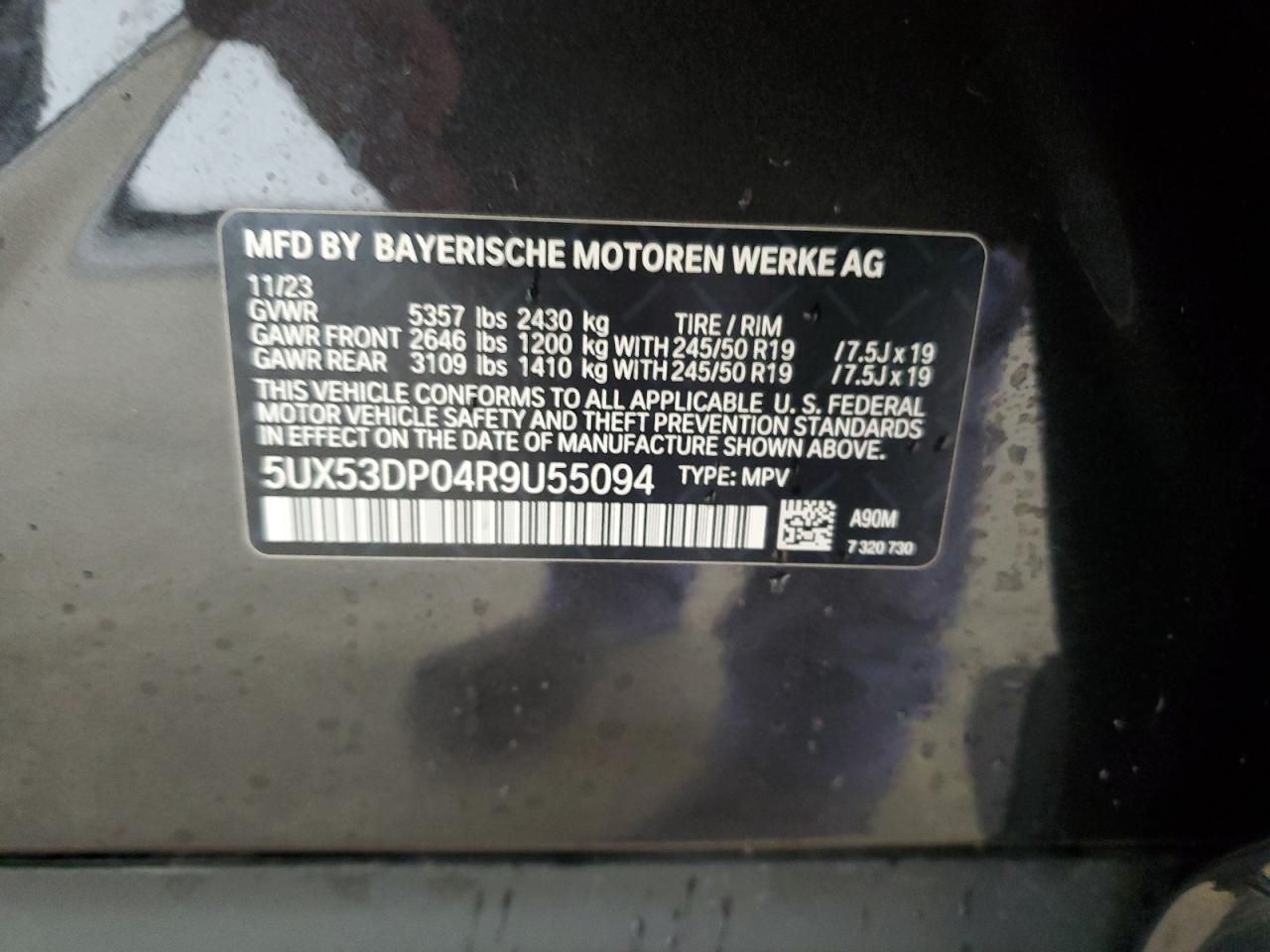 5UX53DP04R9U55094 2024 BMW X3 xDrive30I