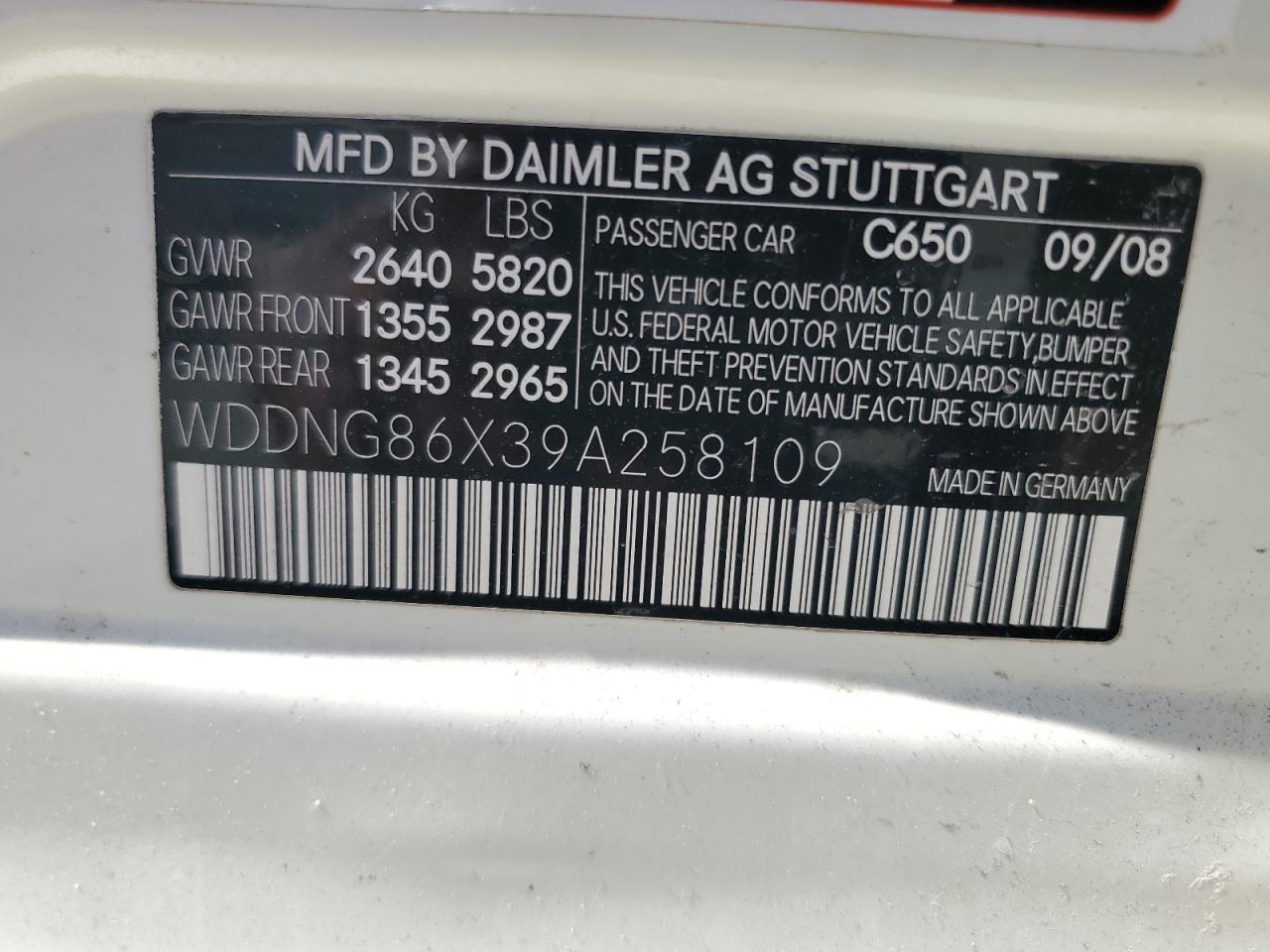 WDDNG86X39A258109 2009 Mercedes-Benz S 550 4Matic