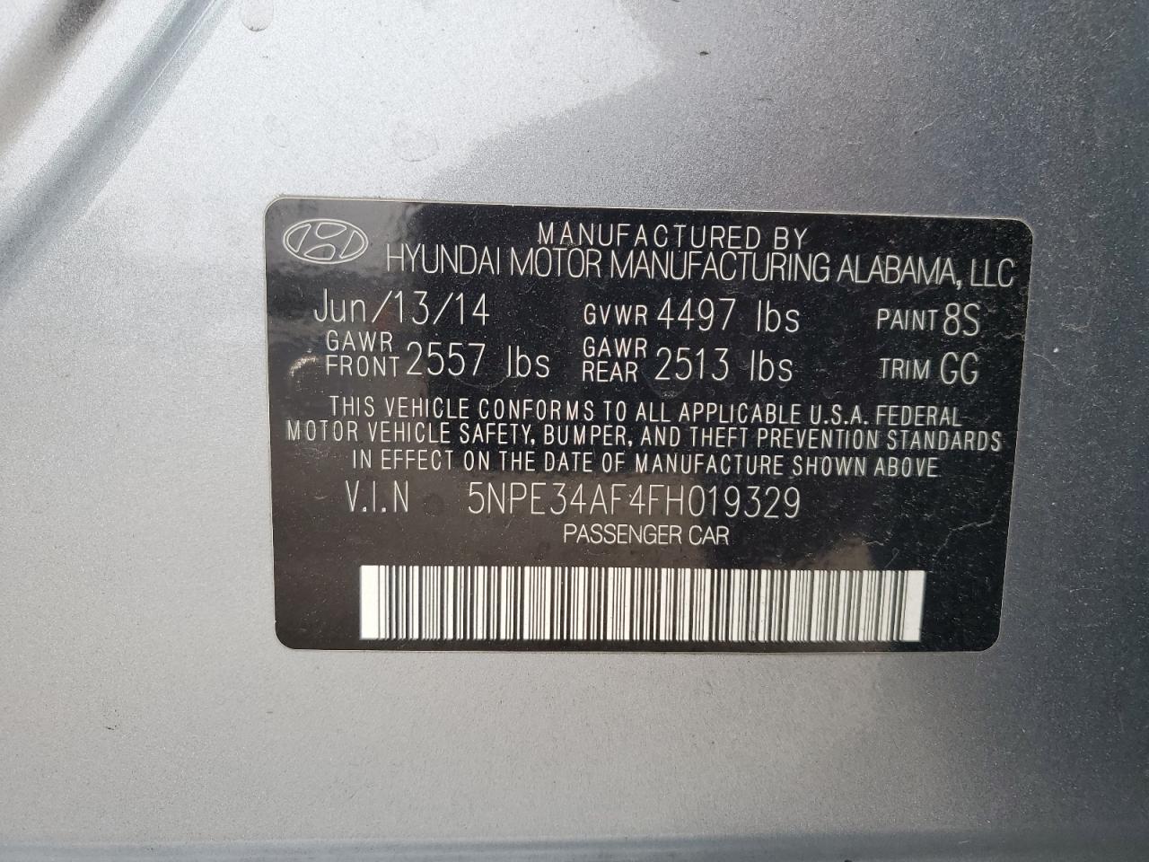 5NPE34AF4FH019329 2015 Hyundai Sonata Sport