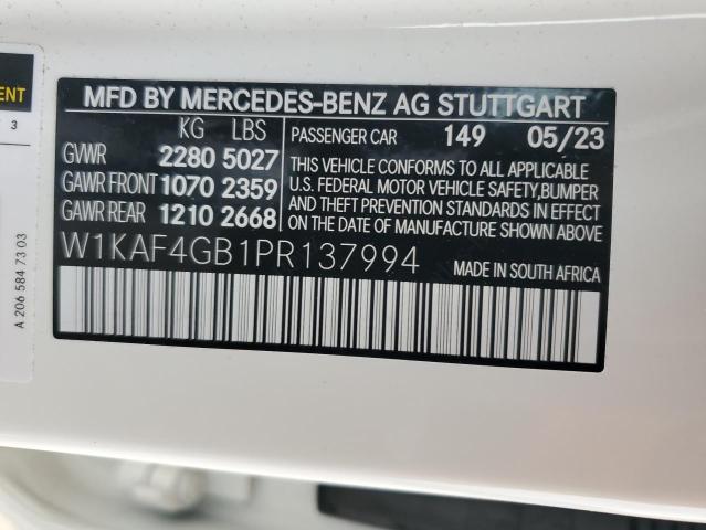 VIN W1KAF4GB1PR137994 2023 Mercedes-Benz C-Class, 300 no.13