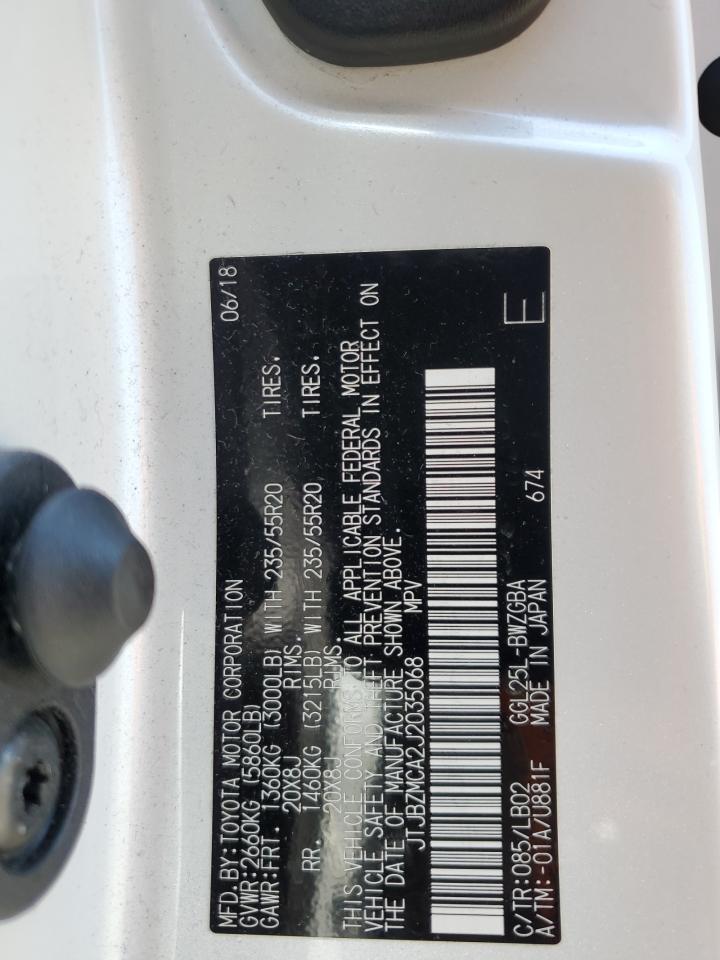 JTJBZMCA2J2035068 2018 Lexus Rx 350 Base