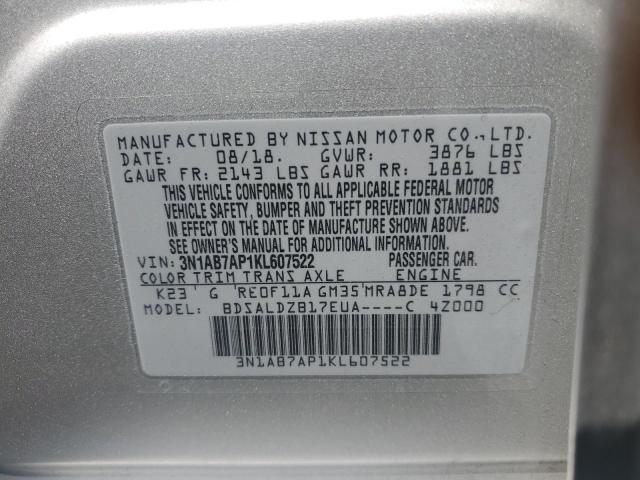 2019 NISSAN SENTRA S - 3N1AB7AP1KL607522