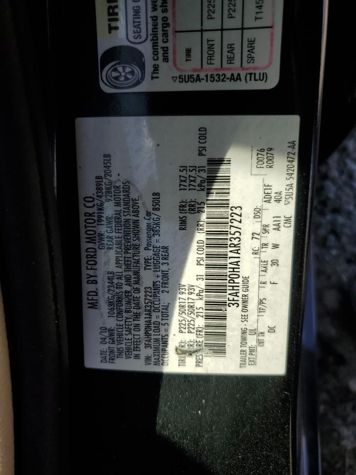 3FAHP0HA1AR357223 2010 Ford Fusion Se