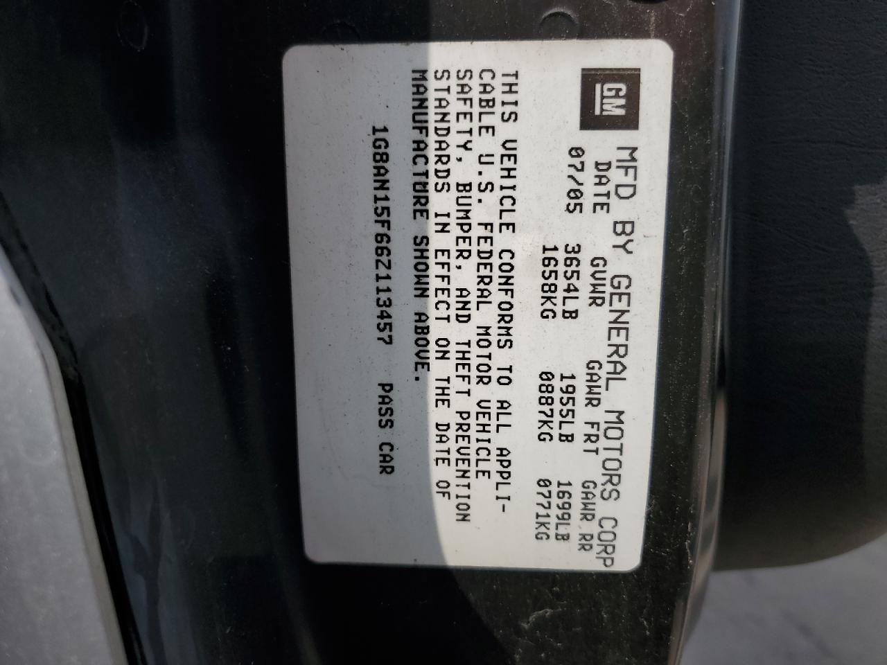 1G8AN15F66Z113457 2006 Saturn Ion Level 2