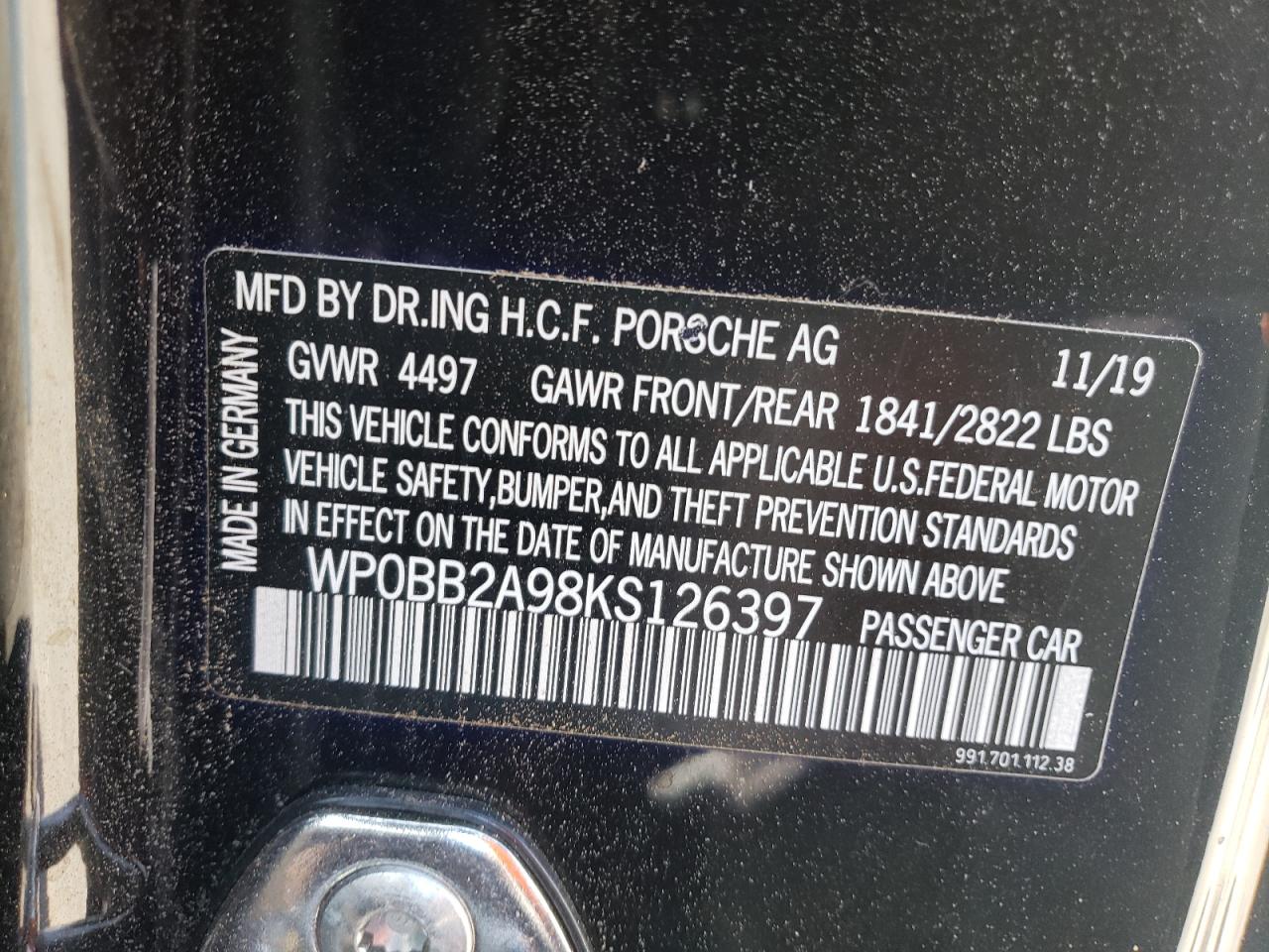 PORSCHE 911 TARGA 4S