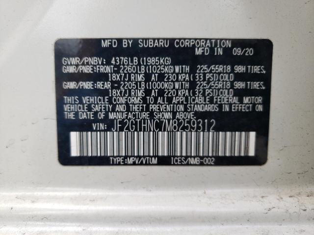 2021 Subaru Crosstrek Limited VIN: JF2GTHNC7M8259312 Lot: 55299244