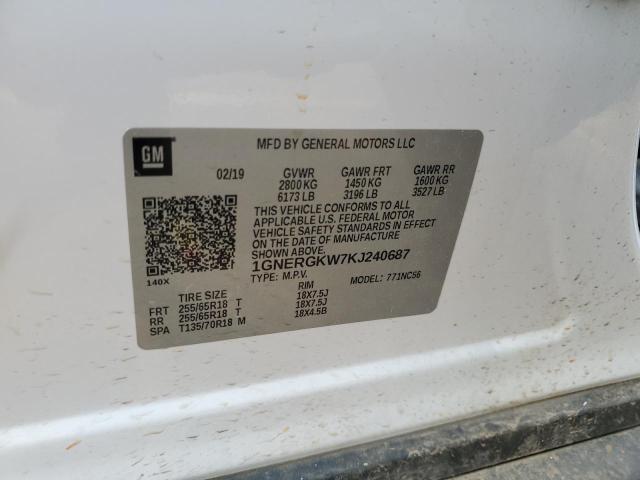 2019 Chevrolet Traverse Lt VIN: 1GNERGKW7KJ240687 Lot: 55645894