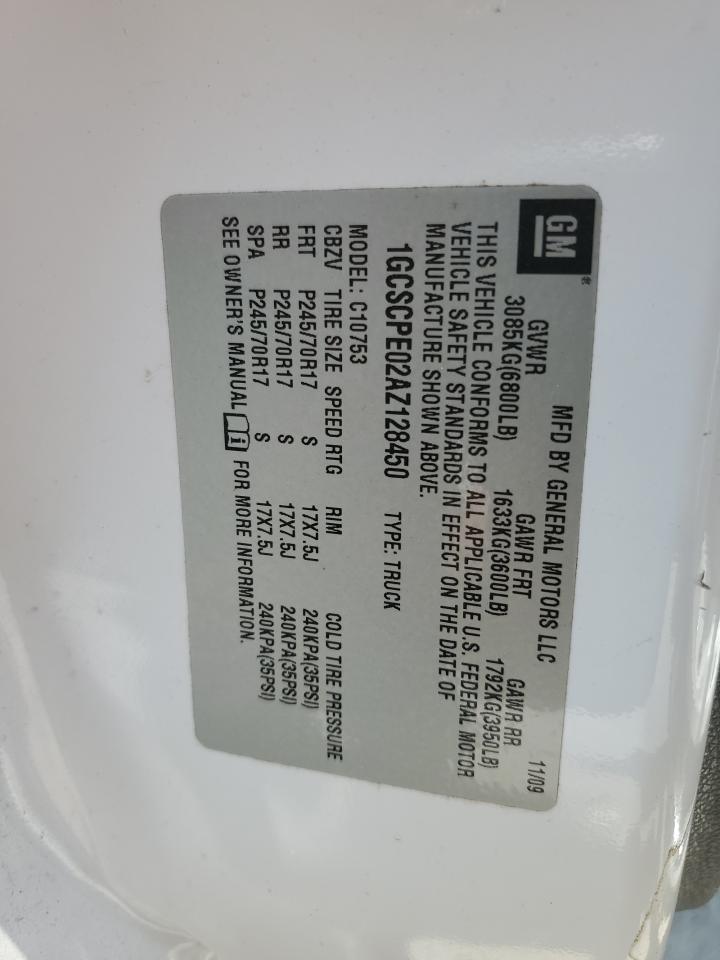 1GCSCPE02AZ128450 2010 Chevrolet Silverado C1500