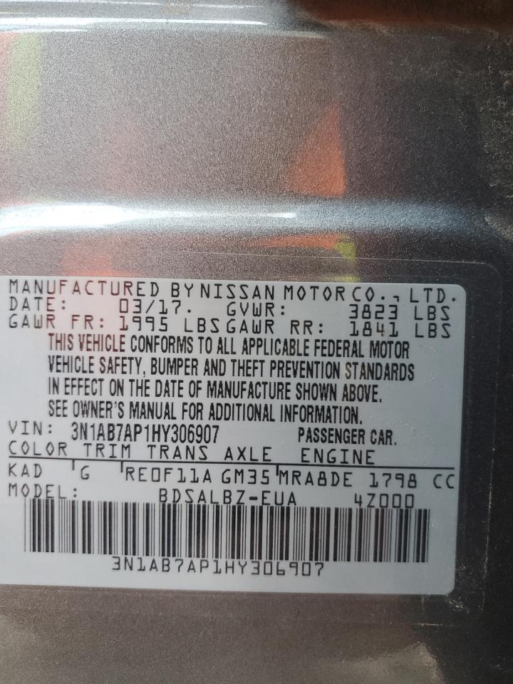 3N1AB7AP1HY306907 2017 Nissan Sentra S