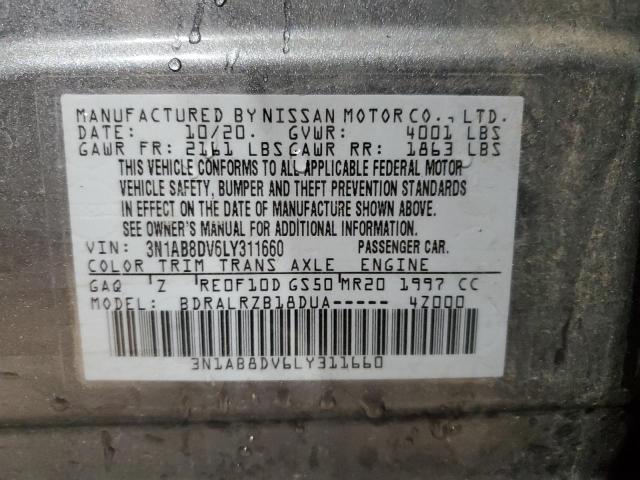 2020 Nissan Sentra Sr VIN: 3N1AB8DV6LY311660 Lot: 55163134