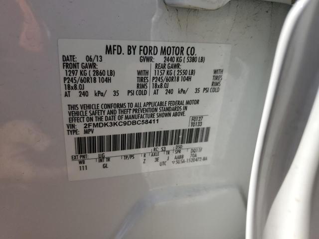 2FMDK3KC9DBC58411 | 2013 Ford edge limited