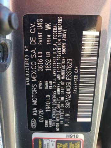 2020 Kia Rio Lx VIN: 3KPA24AD6LE337629 Lot: 56336514