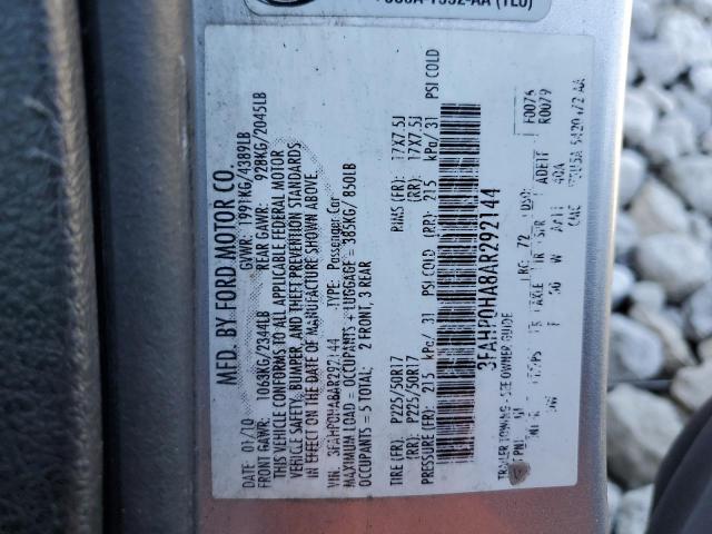 2010 Ford Fusion Se VIN: 3FAHP0HA8AR292144 Lot: 57062484